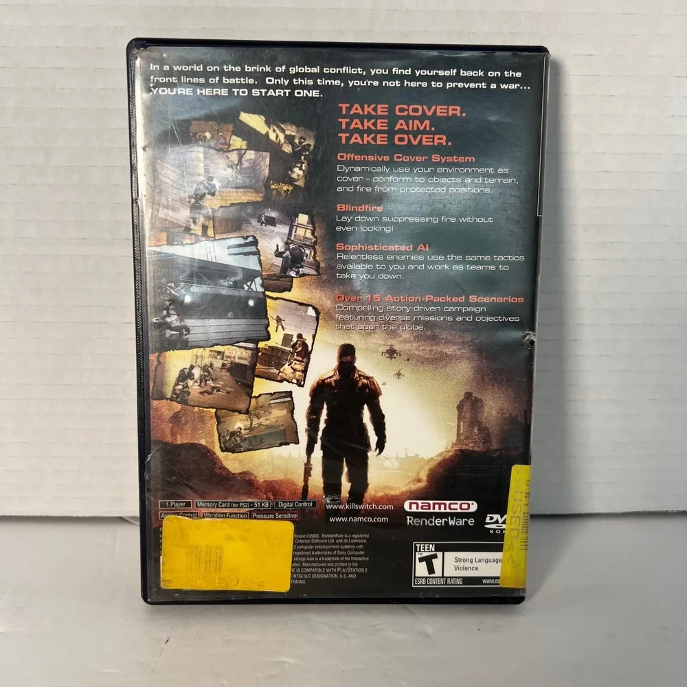 Kill‎ Switch PlayStation 2 PS2 Namco 2003 Shooter Game CIB SLUS-20706